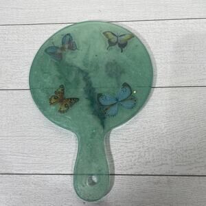 Light Green Butterfly and Floral Resin Cheeseboard Charcuterie Board